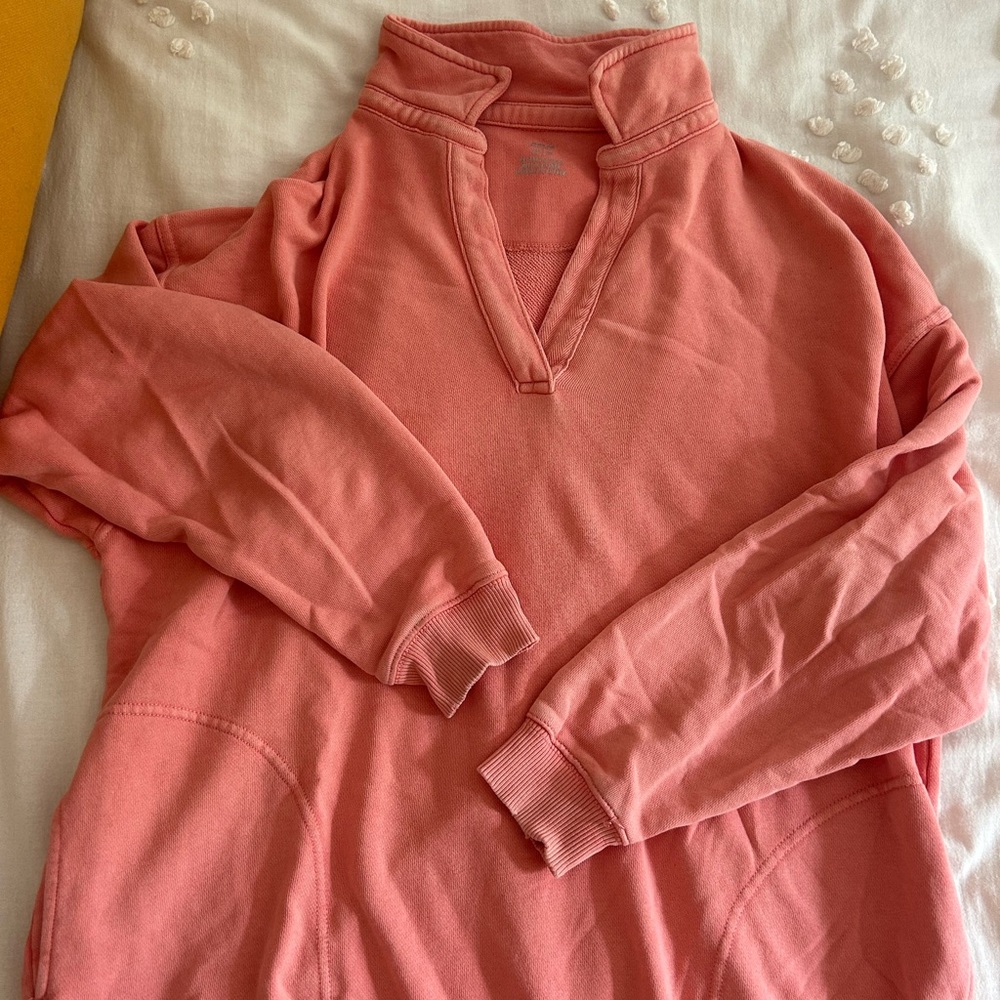 Aerie Coral oversized Pullover Sweatshirt